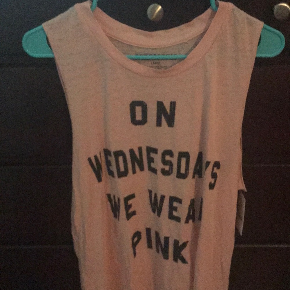 On Wednesdays We Wear Pink size large tanktop